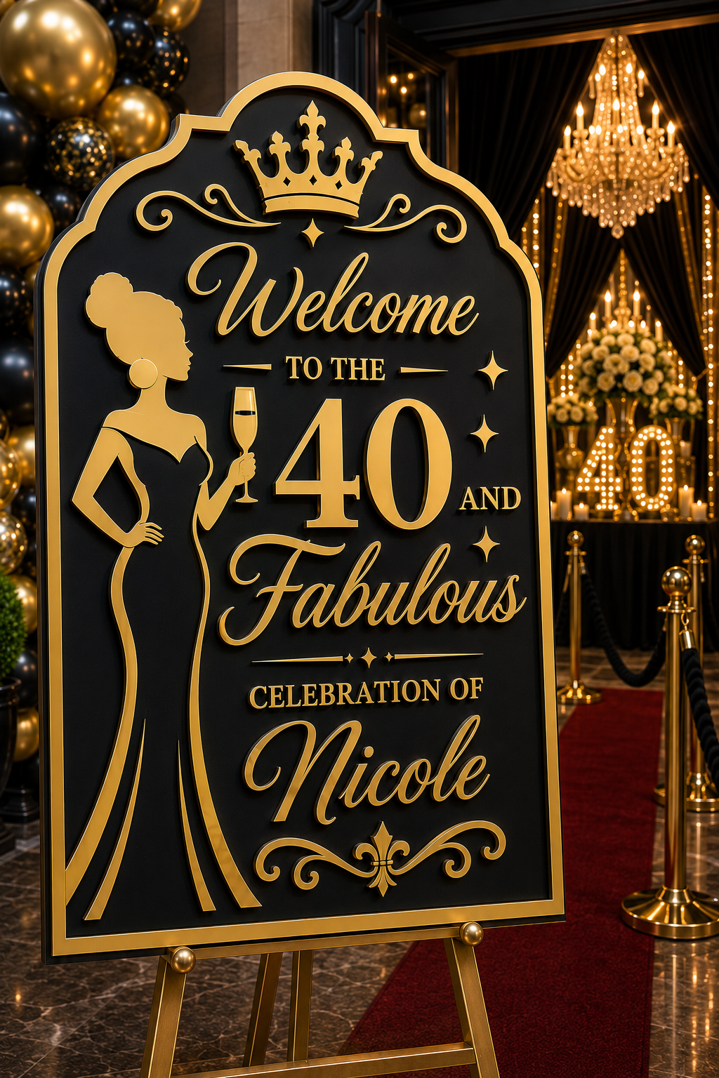 Personalized Landmark Birthday Acrylic Sign – Custom Engraved Party Decor