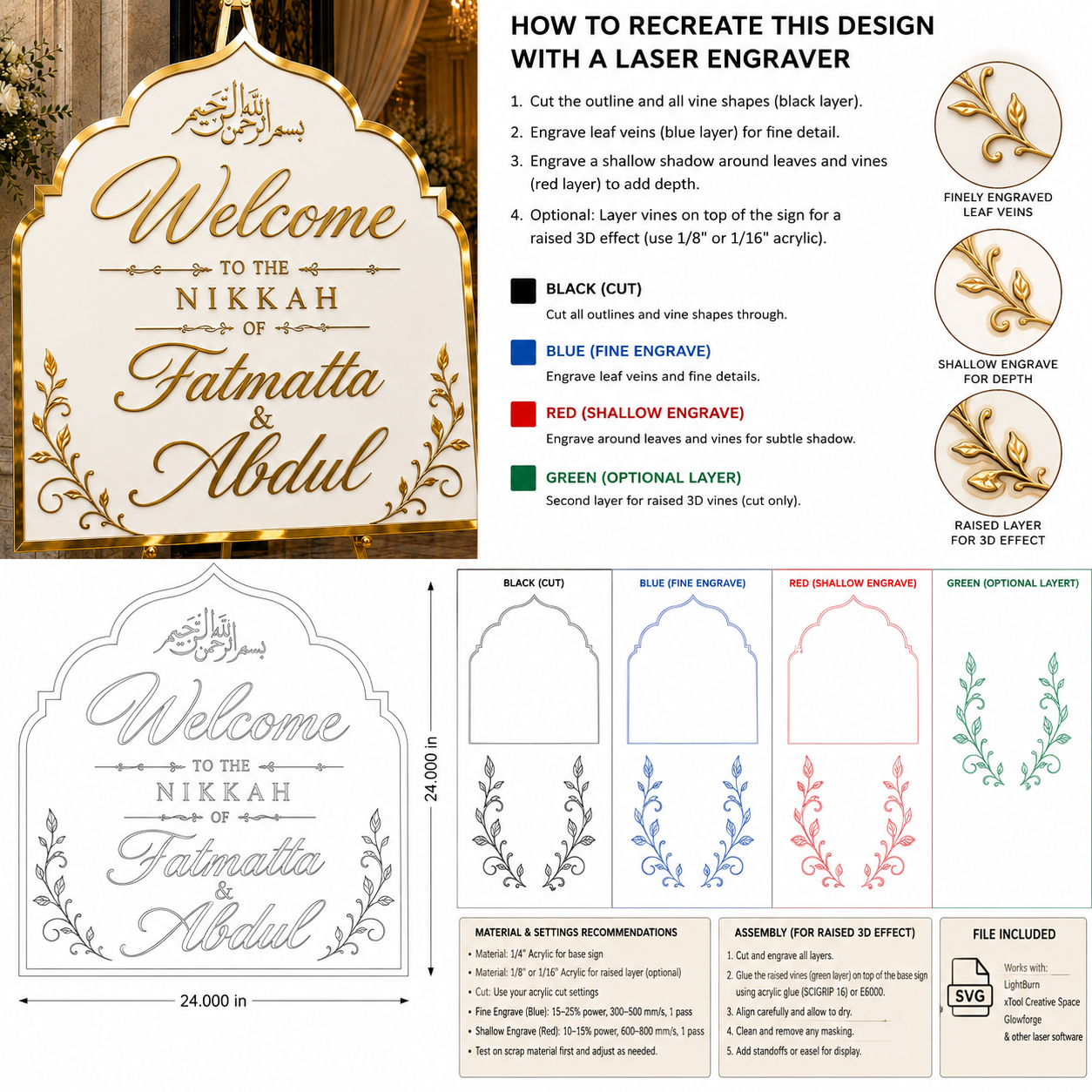 Personalized Acrylic Graduation Sign | Rose Gold | Laser Cut