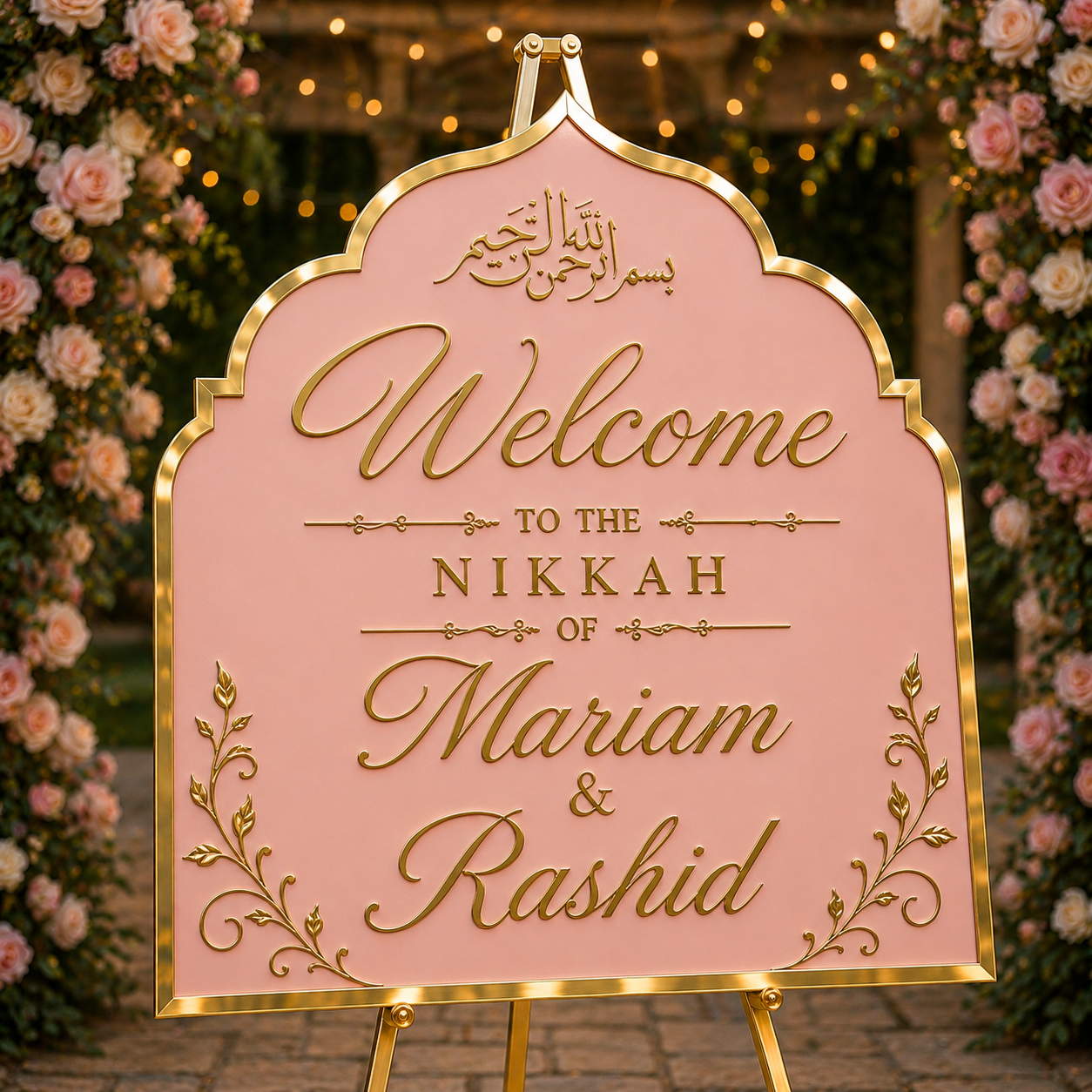 Luxury Wedding Welcome Sign | Mirror Gold Wedding Decor | Custom Wedding Sign