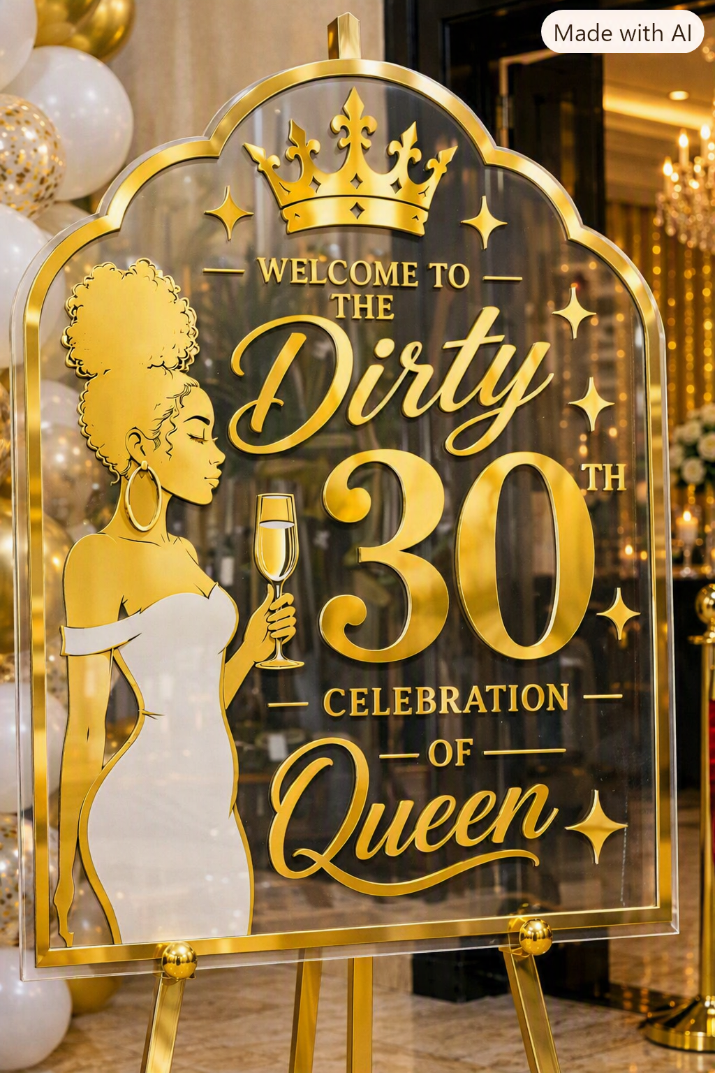 Custom Landmark Birthday Acrylic Sign – Personalized Milestone Party Decor