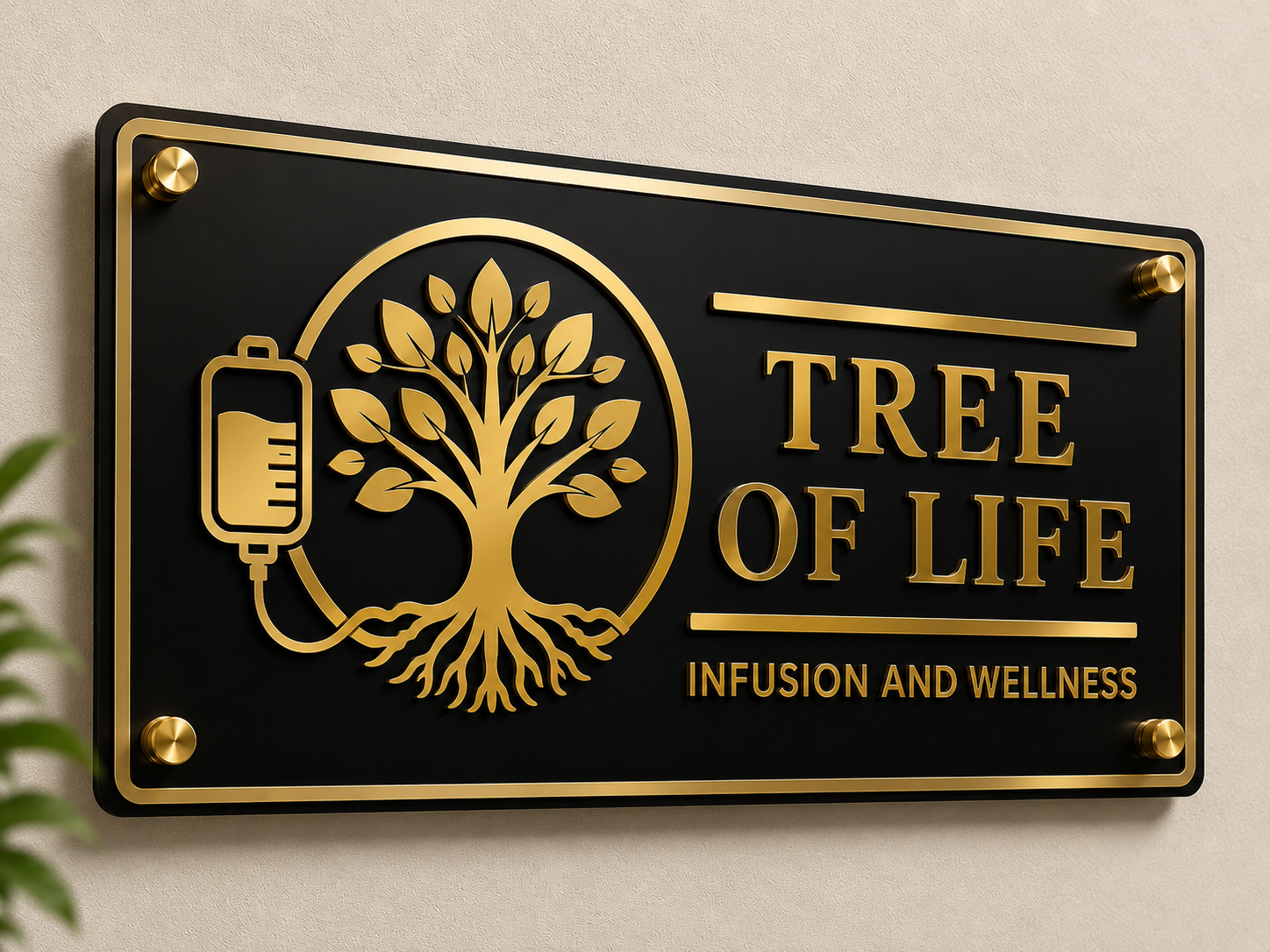 Black & Gold Ornate Hanging Business Sign