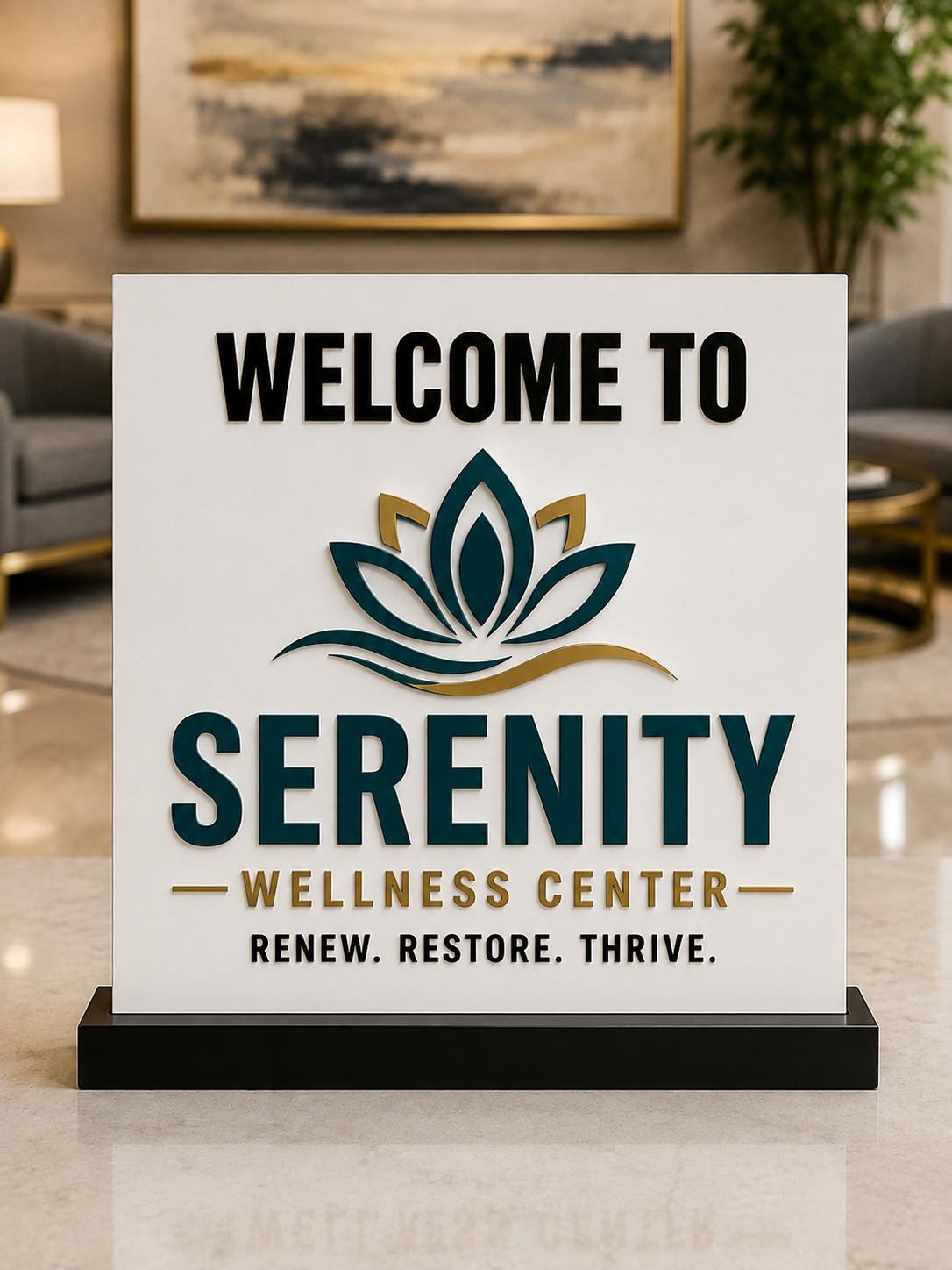 Custom Business Welcome Sign – Personalized Acrylic Logo Sign for Office & Reception