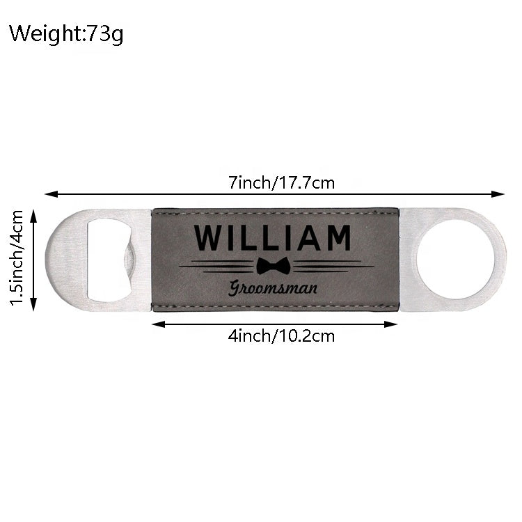 Personalized Engraved Leatherette Bottle Opener