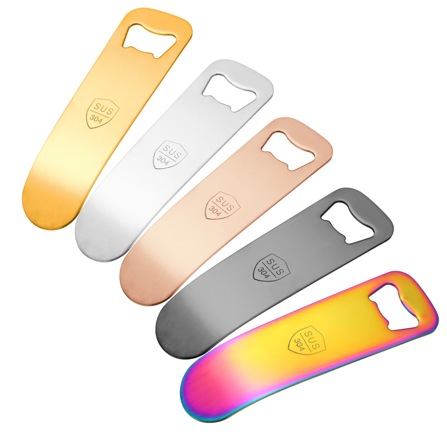 Custom Personalized Colorful Metal 304 Stainless Steel Flat Beer Bottle Opener