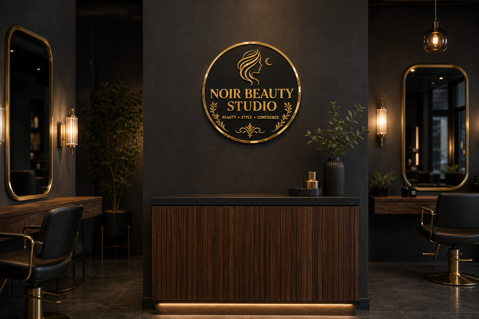 Personalized Round Business Logo Sign | Custom Acrylic Salon & Studio Decor