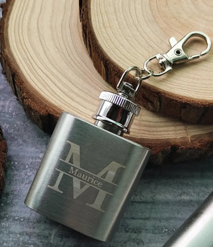 Compact Wine Flask Keychain
