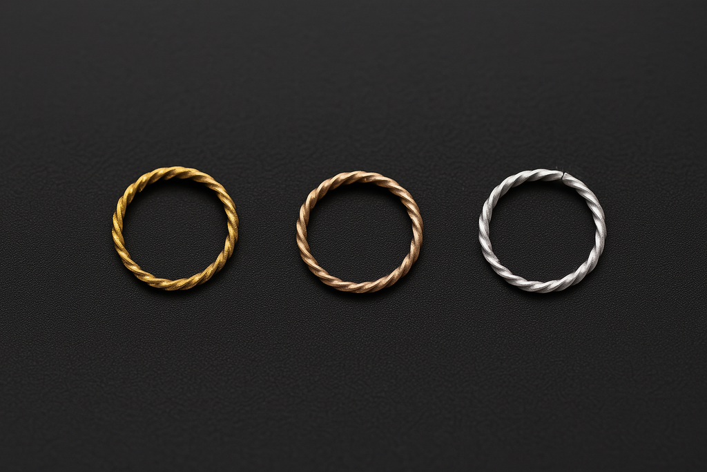 Stainless Steel faux nose ring: Twist Septum.