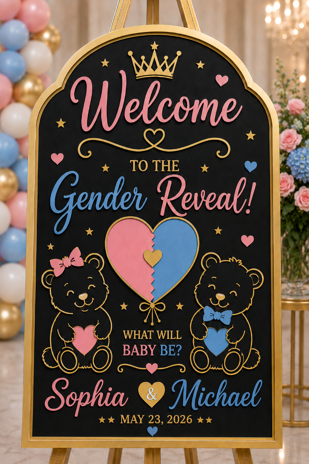 Custom Gender Reveal Welcome Sign | Personalized Baby Shower Sign