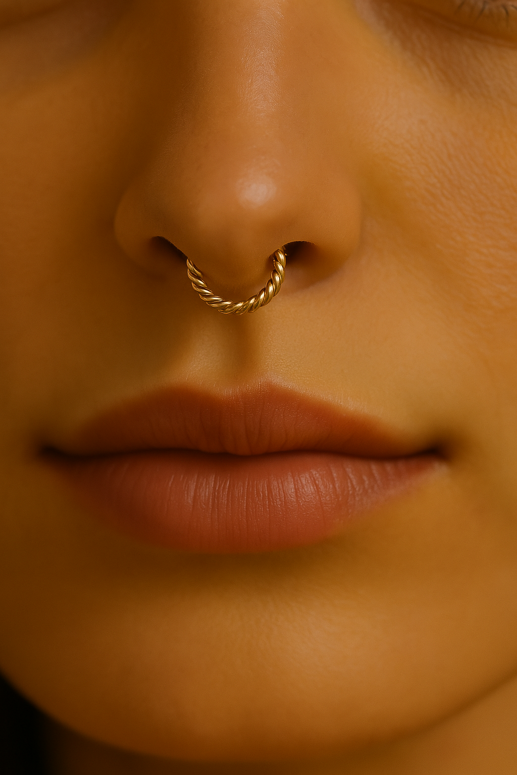 Stainless Steel faux nose ring: Twist Septum.