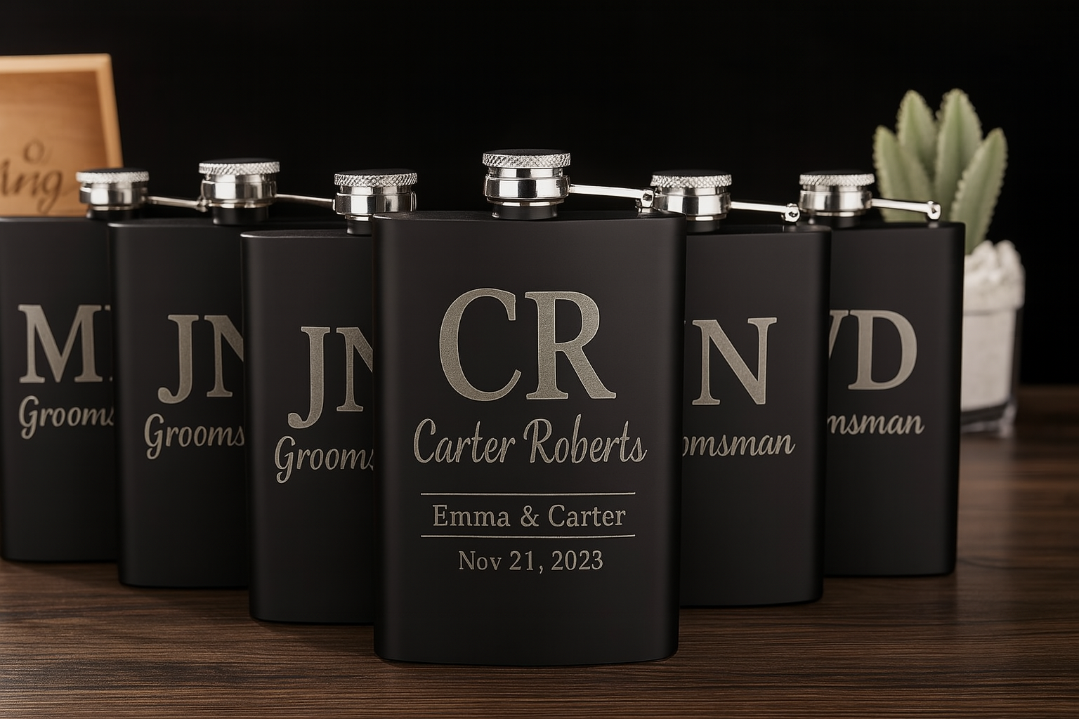 Custom Stainless Steel Flask – Stylish Gift for Groomsmen & Guests
