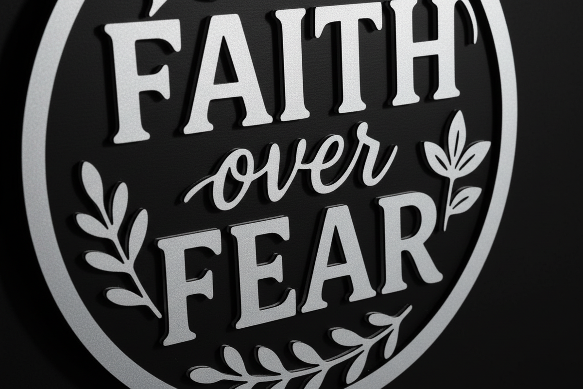Faith Over Fear - 3D Detail Close-Up