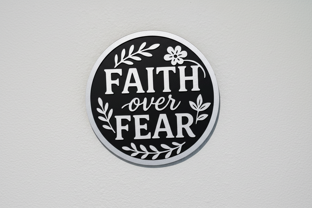Faith Over Fear Sign - Black