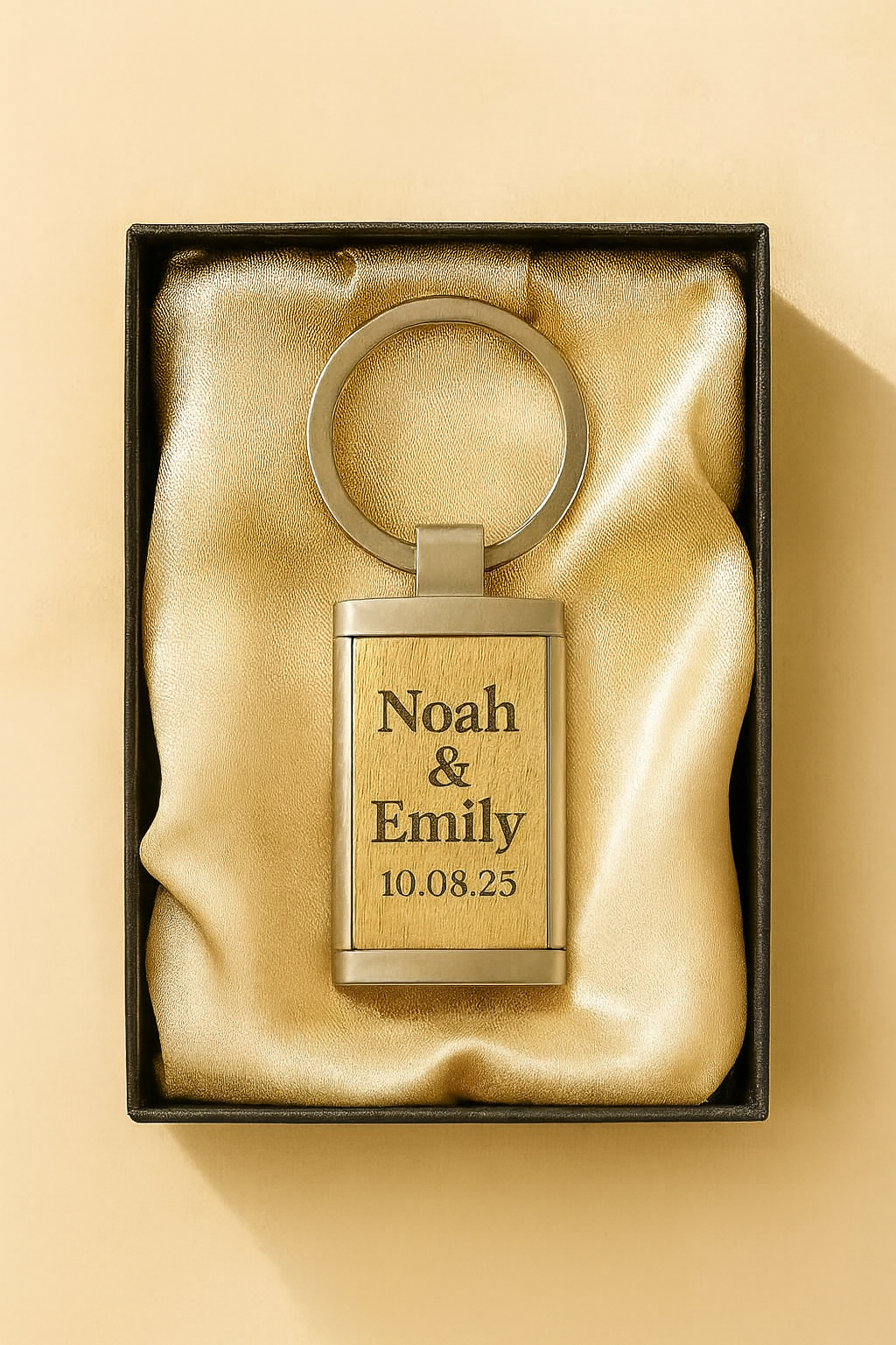 Custom Logo Wood Metal Keychain