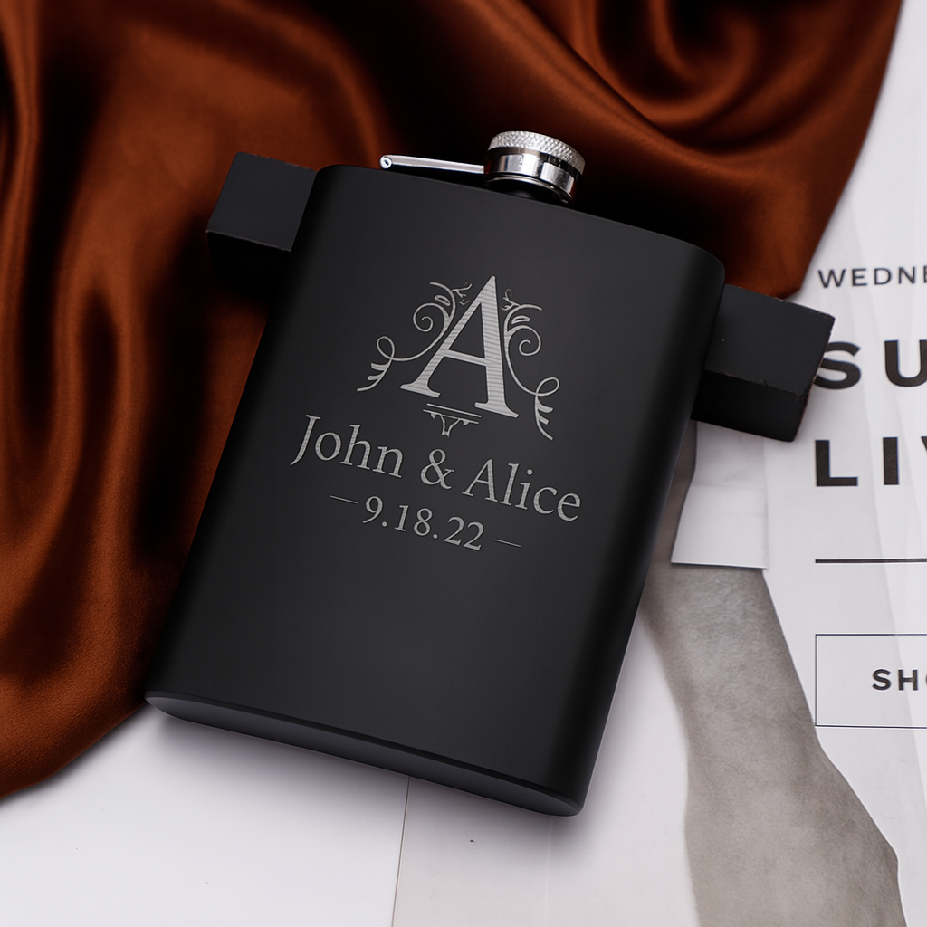 Custom Stainless Steel Flask – Stylish Gift for Groomsmen & Guests