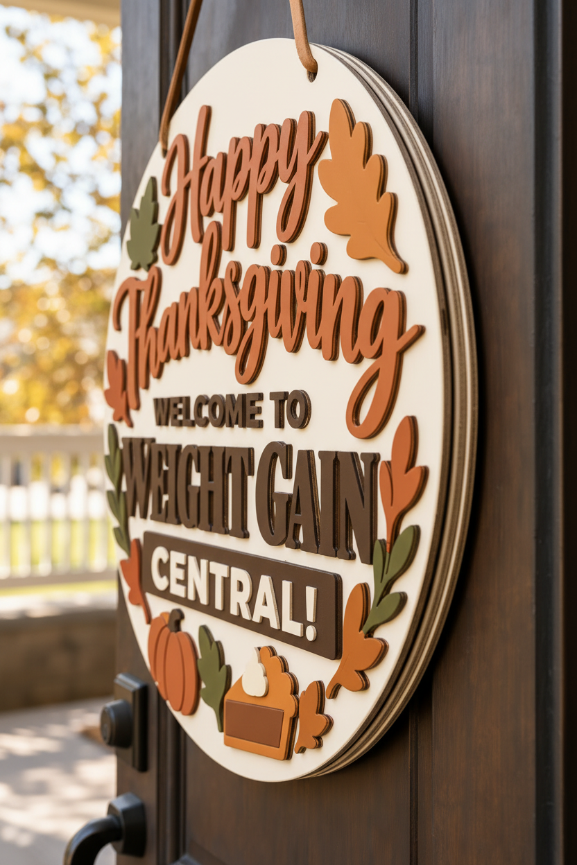 Happy Thanksgiving Sign - Angled View