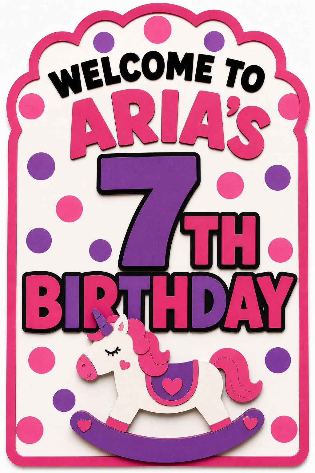Personalized Unicorn Birthday Welcome Sign