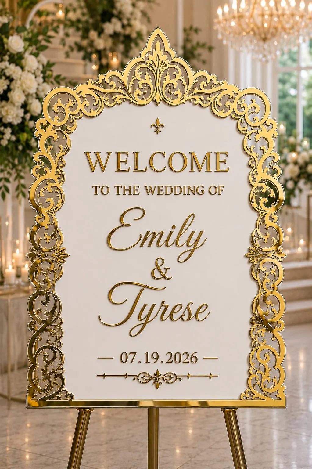 Personalized Luxury Wedding Welcome Entrance Sign