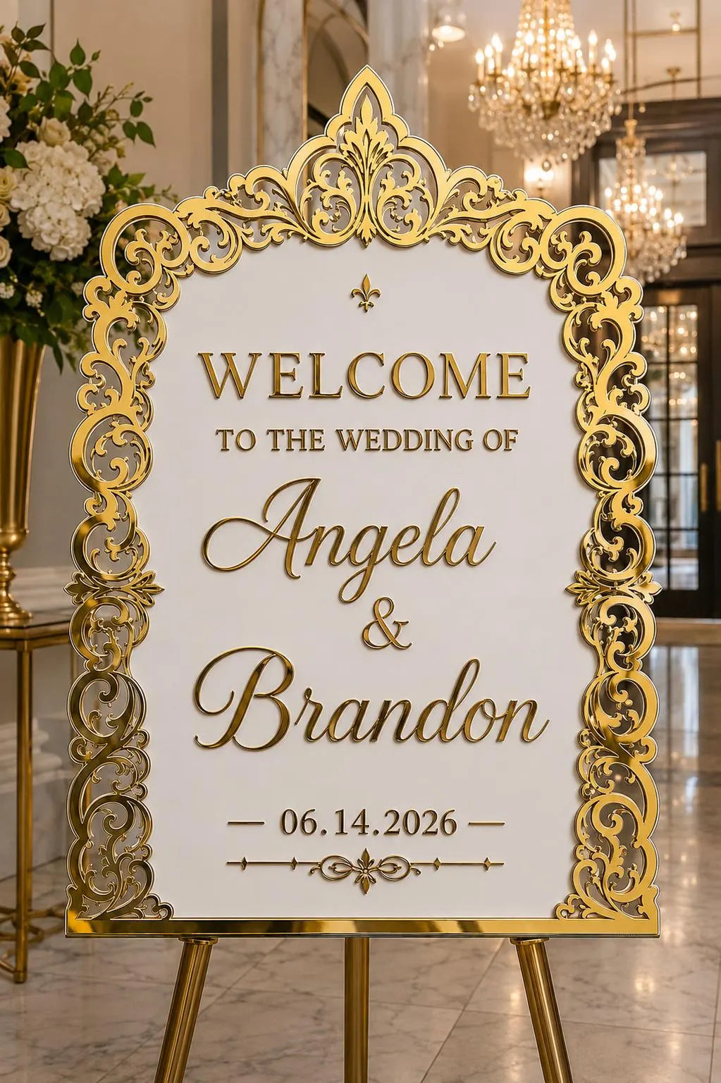 Personalized Luxury Wedding Welcome Entrance Sign