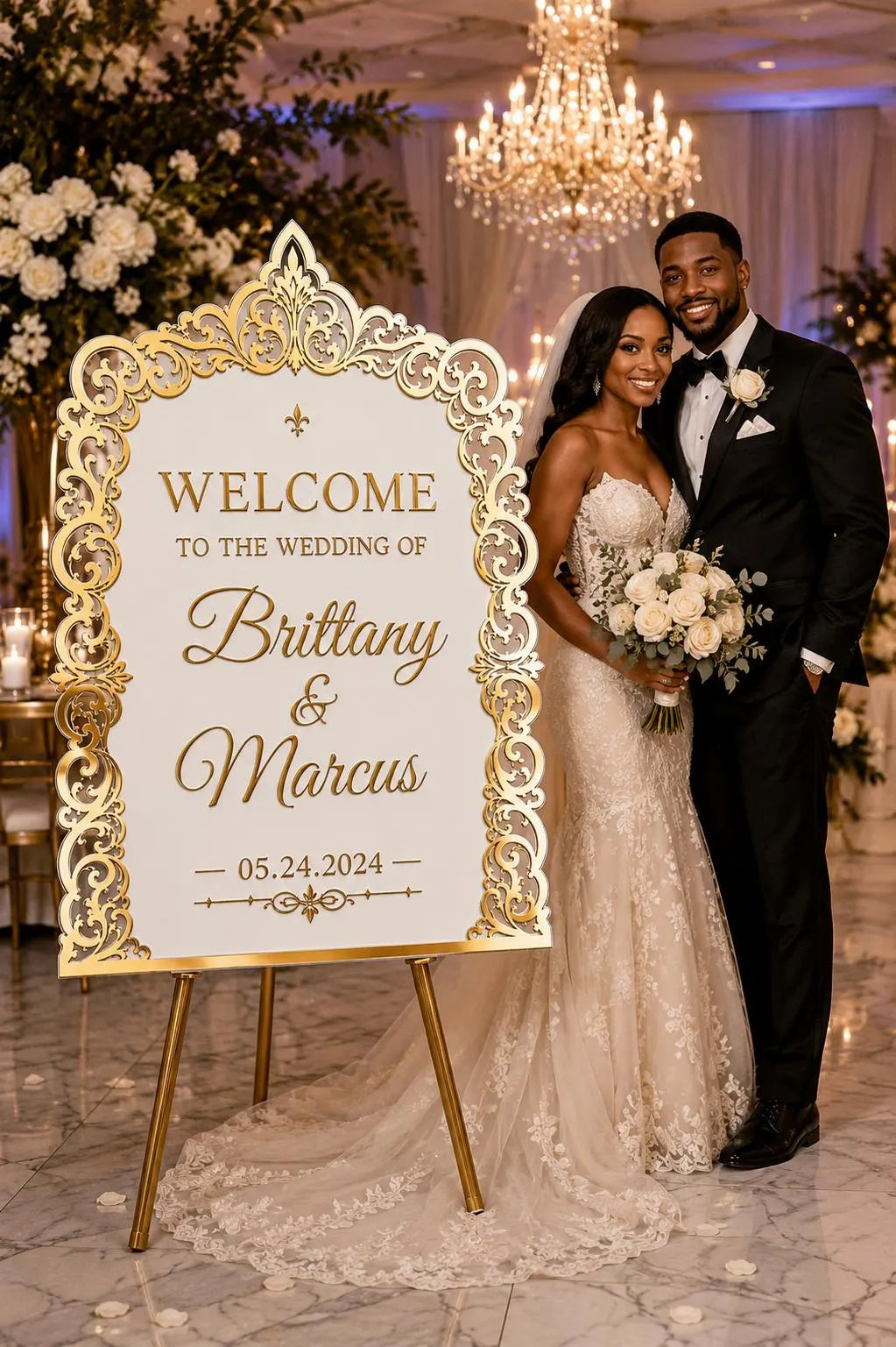 Personalized Luxury Wedding Welcome Entrance Sign