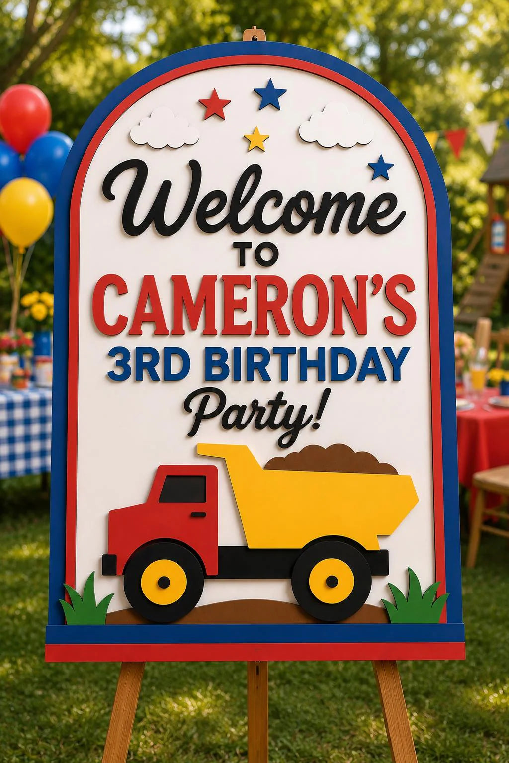 Personalized Construction Birthday Welcome Sign