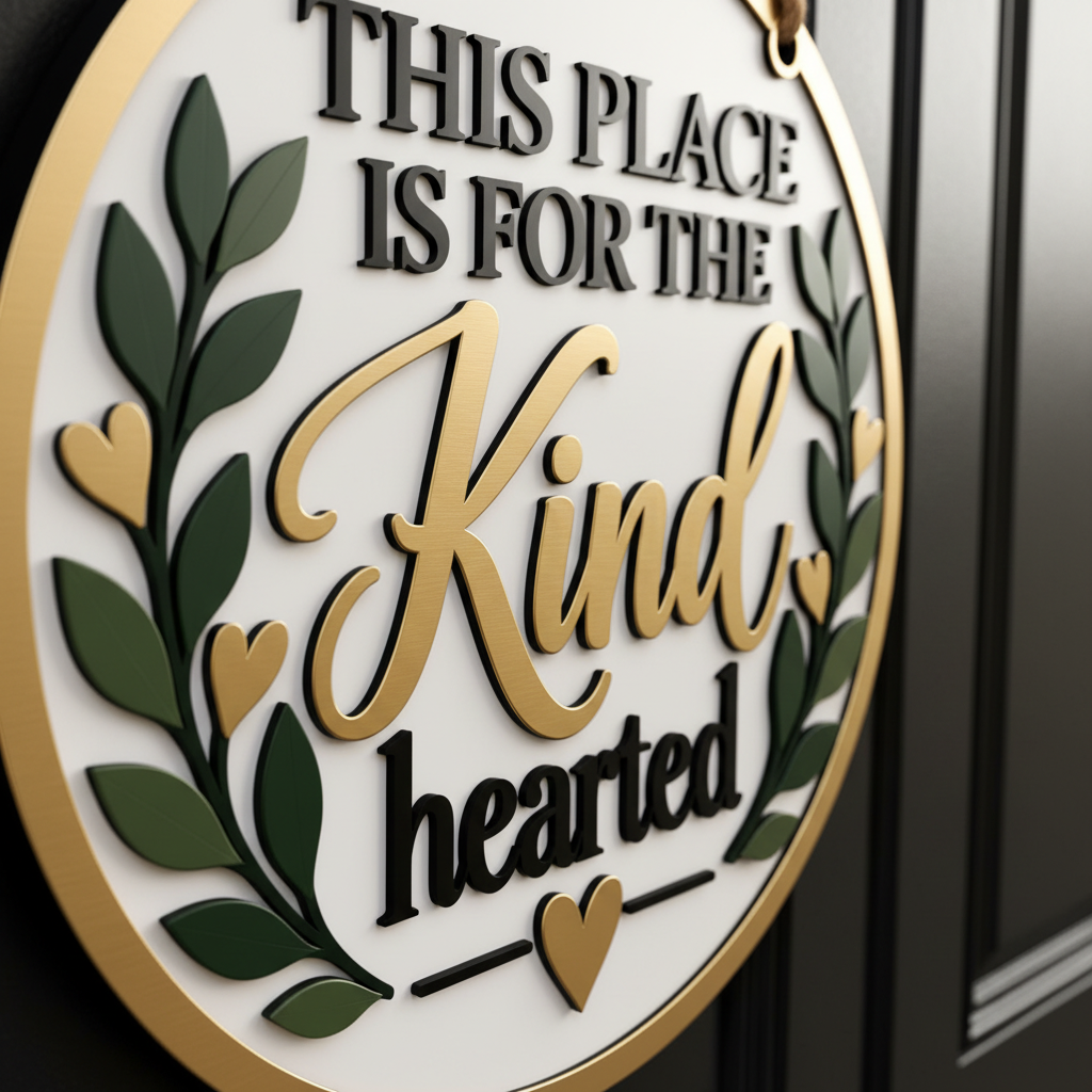 Kind Hearted Sign - 3D Detail Large