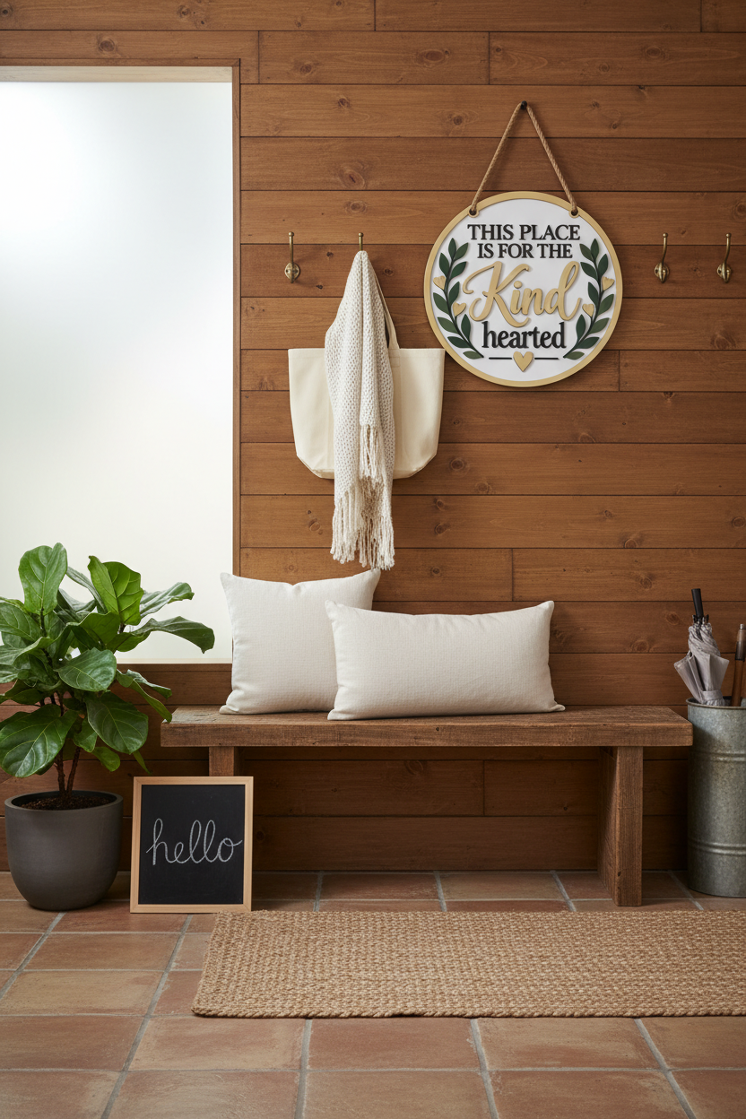 Kind Hearted Sign - Rustic Chic Mudroom