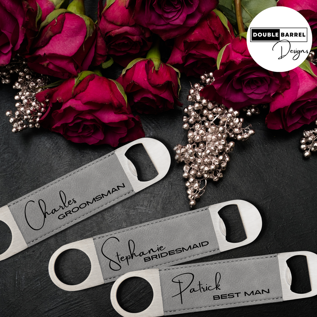 Personalized Engraved Leatherette Bottle Opener