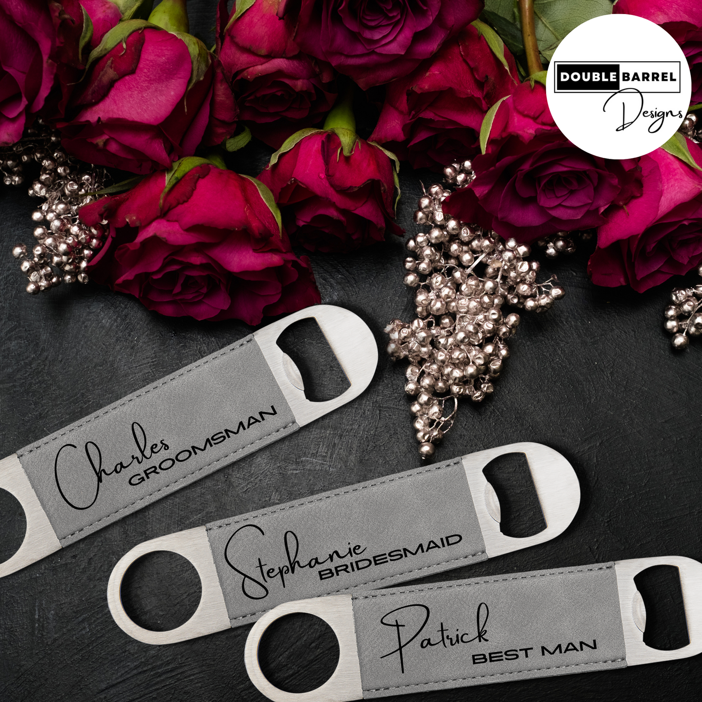 Personalized Engraved Leatherette Bottle Opener