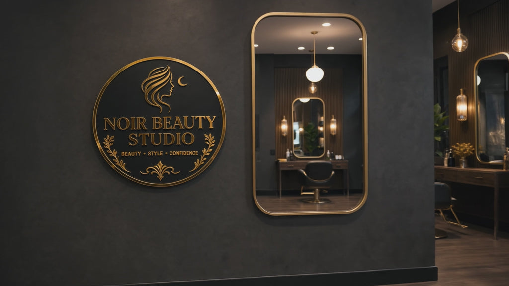 Personalized Round Business Logo Sign | Custom Acrylic Salon & Studio Decor