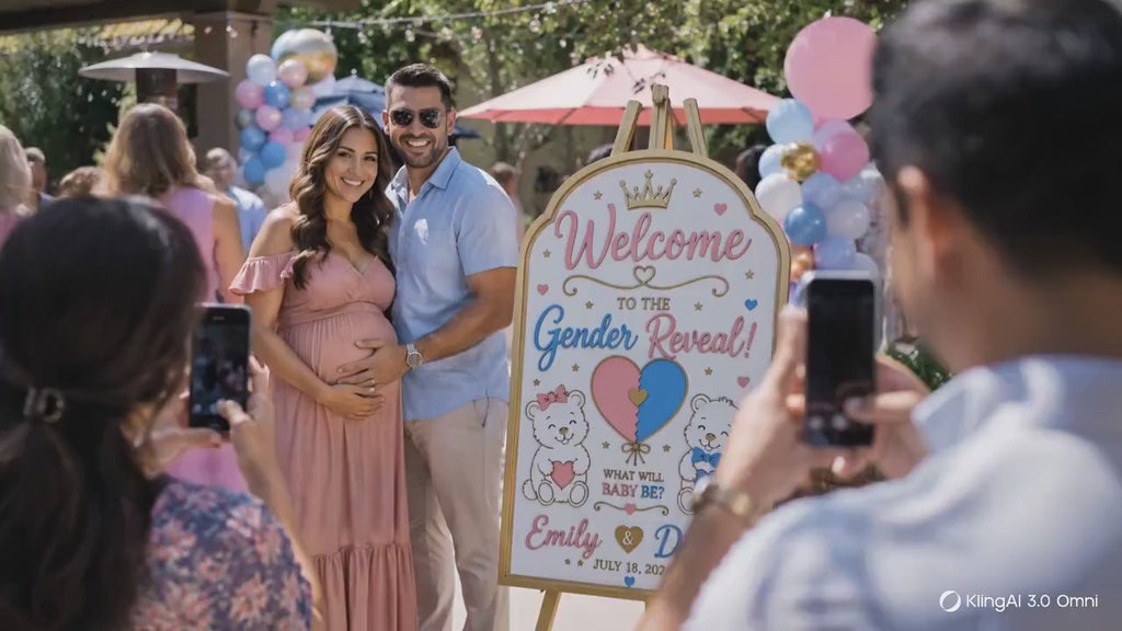Custom Gender Reveal Welcome Sign