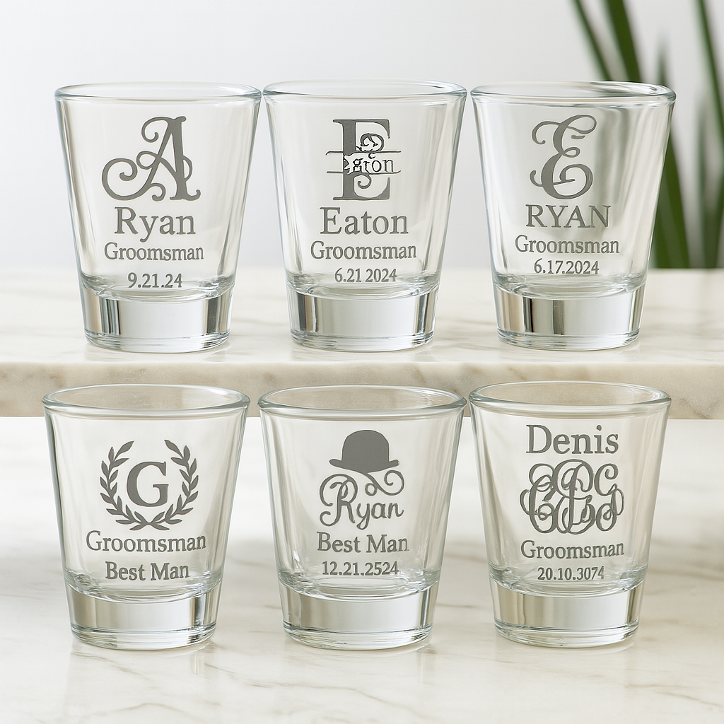 20ML Custom  Shot Glass – Personalized Clear Design