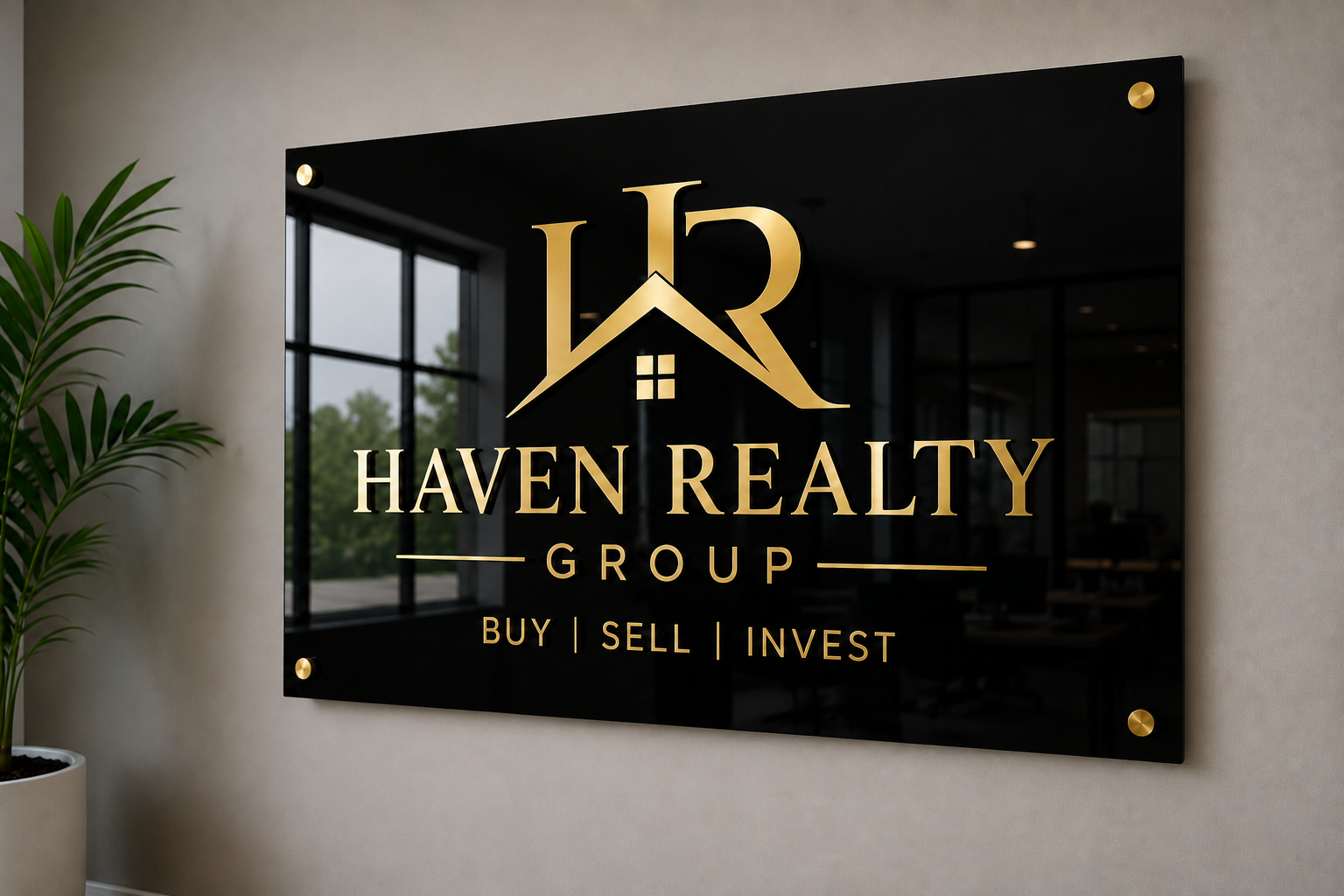 Personalized Business Welcome Sign – Custom Acrylic Office & Realty Logo Sign