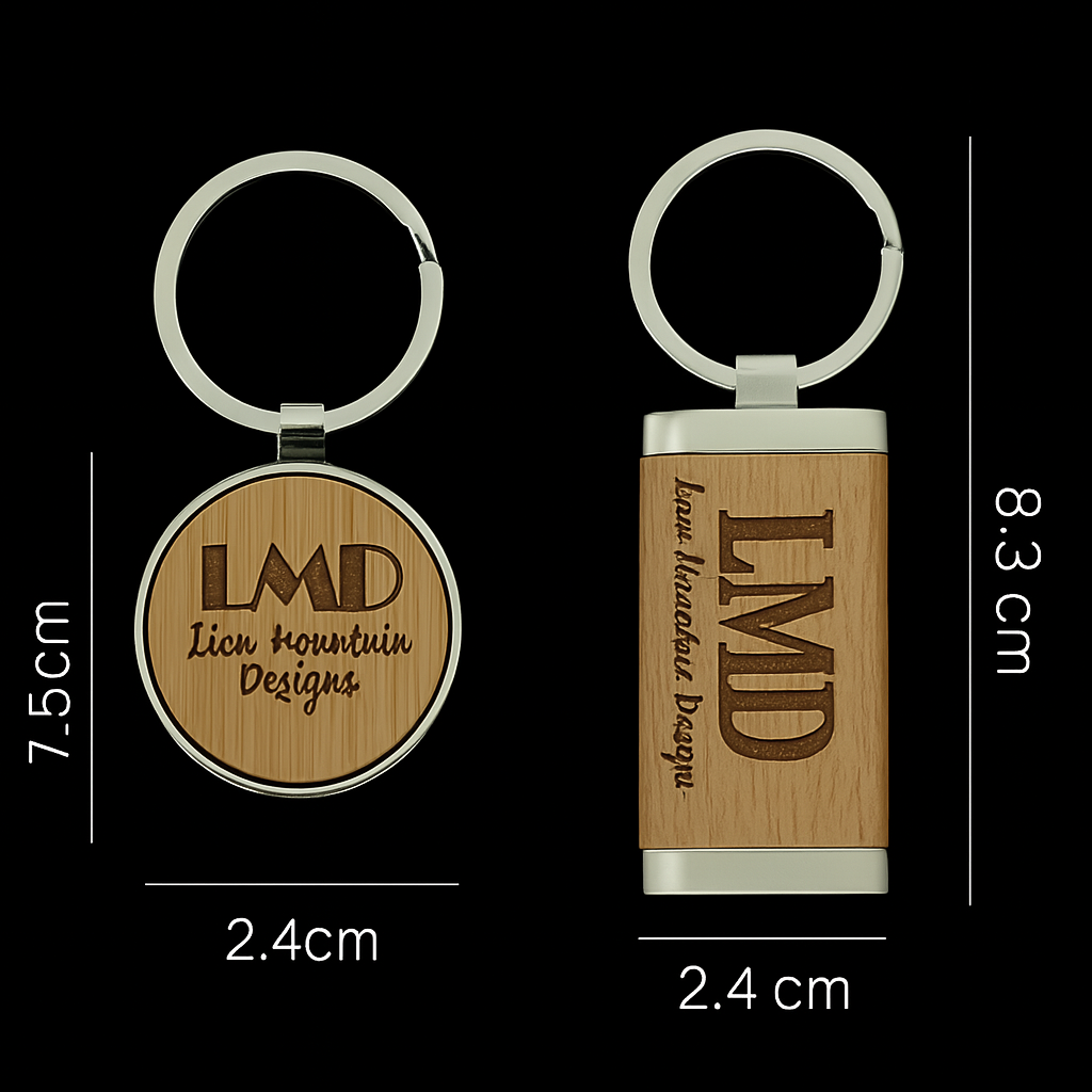 Custom Logo Wood Metal Keychain