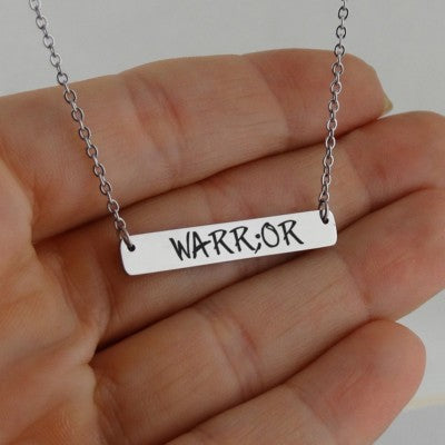 Stainless steel horizontal bar necklace