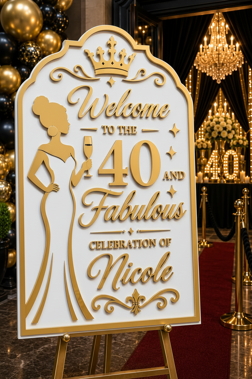 White Acrylic Birthday Sign